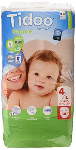 TIDOO  Nature Couche &Eacute;cologique Taille 4 Maxi 50 couches