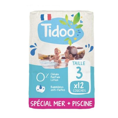 TIDOO  Swim & Play Couches de Bain Taille 3 12 couches jetables