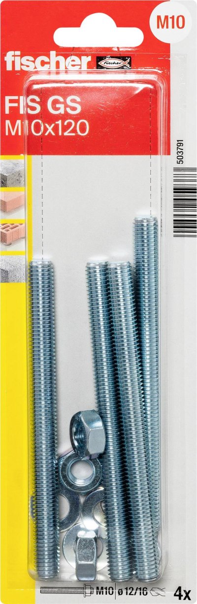 FISCHER Tiges filetees fis gs M10X120 /4K nv -  Fixation