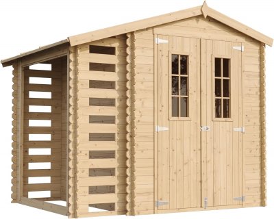 TIMBELA  Abri de jardin M386C H218 x 272 x 206 cm / 3,53 + 0,97 m2