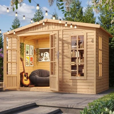 TIMBELA  M334FB Cabane en bois avec plancher - l332xP222xH232cm/6m2