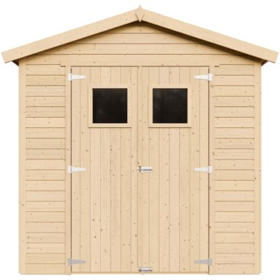 TIMBELA  M351 Abri de Jardin en Bois Naturel - H228x222x233 cm / 4,2 m&sup2;