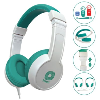 TIMIO   Kinder-Kopfh&ouml;rer pour enfants Casque supra-auriculaire supra-aural blanc 