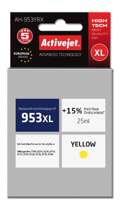 ACTIVEJET TIN  AH-953YRX Refill f. HP 953XL F6U18A