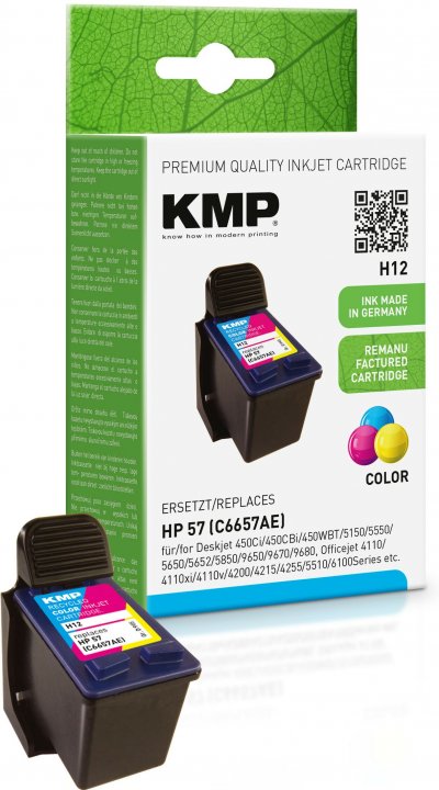 KMP Tinte HP/ H12/komp. C6657AE / (Nr. 57) color