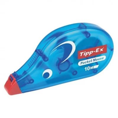 TIPP EX Tipp-Ex Roller de correction Pocket Mouse 4,2mm x 10m Bleu translucide