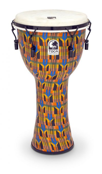 TOCA  SFDMX-12K Freestyle Djemb&eacute; accordage &agrave; tirants 12'' Kente Cloth