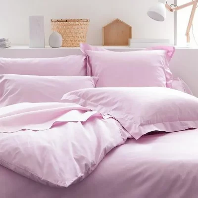 TODAY  201502 drap plat coton poudre de lila 180 x 290 cm