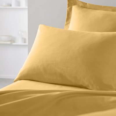 TODAY Taie d'oreiller Essential - 50 x 70+5 cm - 100% Coton uni - Ocre