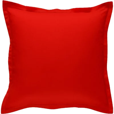 TODAY  taie d'oreiller unie carr&eacute;e coton 57 fils rouge 75 x 75