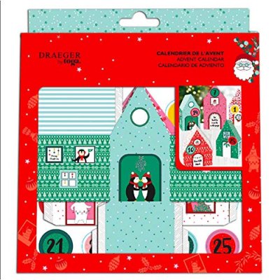 Toga Kit de No&euml;l, Rouge et Vert, maisons 8,5 &agrave; 12cm, Set de 5 Pi&egrave;ces