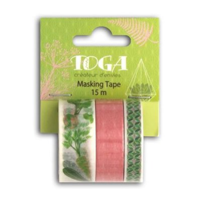 TOGA  Lot de 3 skotchs d&eacute;coratifs  - Motif : ""Oh My Green