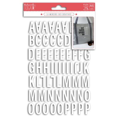 DRAEGER Toga MEG605 Alphabet de 126 lettres thermocollantes Enjoy Tissu Blanc 15,5 x 27,5 x 0,1 cm