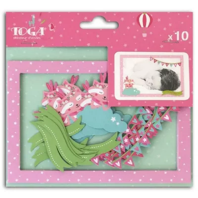 TOGA  naissance FPD156, - Leonard & Josephine Lot de 10 Cadres, Autre, Multicolore, 10 x 15 x 0.1 cm