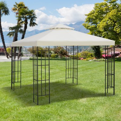 HOMCOM Toile de toit de rechange pour pavillon tonnelle tente 3x3m cr&egrave;me