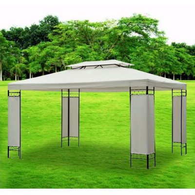 HOMCOM Toile de toit de rechange pour pavillon tonnelle tente 3x4m cr&egrave;me