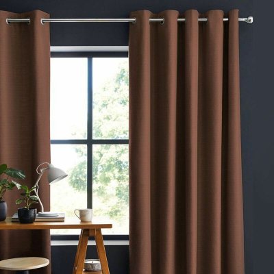Toile de toscane - Rideau 100% coton chocolat 150x250 - Marron