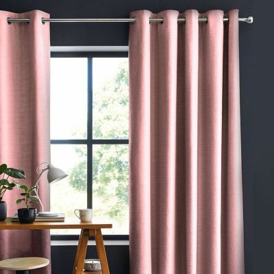 Toile de toscane - Rideau 100% coton rose 150x250 - Rose