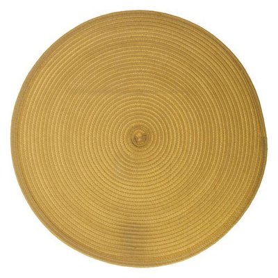 SECRET DE GOURMET Toilinux - Lot 6x Set de table tress&eacute; rond Oscar - Diam. 38 - Jaune