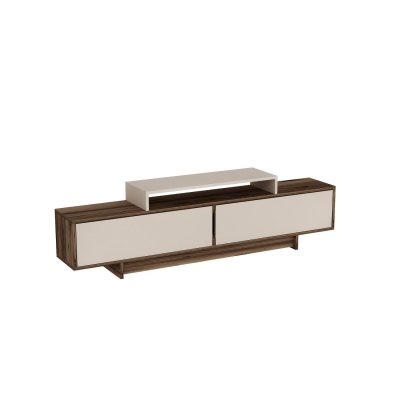 TOILINUX  - Meuble TV 2 portes basculantes et 1 niche NOELINE - Beige