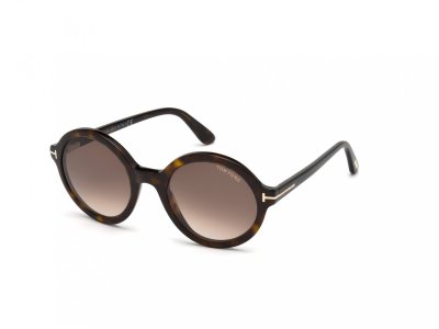 TOM FORD  Femme FT0602 NICOLETTE-02 52K Lunettes de soleil Ac&eacute;tate Havane Marron Ronde Normale Ombr&eacute;