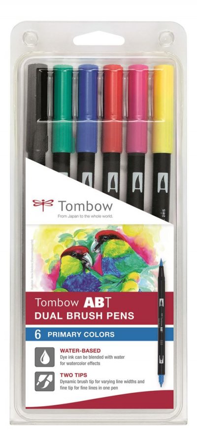 TOMBOW   feutre double pointe ""dual brush pen abt"", couleurs noir