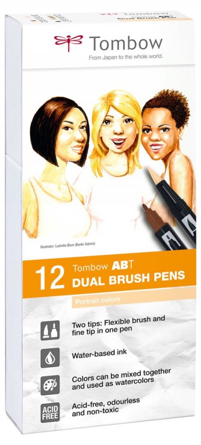 TOMBOW   Feutre Double Pointe "Dual Brush Pen Abt", Set De 12