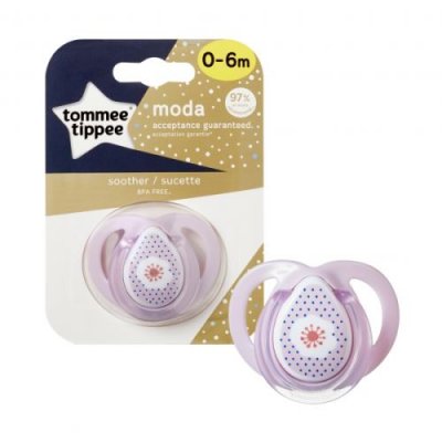 TOMMEE TIPPEE Tomme Tippee Pink Pink Fashion Pacifier Pacifier Pacifier 0-6m Silicone 0-6m