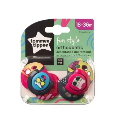 TOMMEE TIPPEE  Soother Fun, 18 to 36 Mois, Lot de 2 - coloris al&eacute;atoire