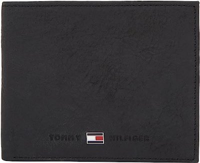 TOMMY HILFIGER  Portefeuille homme en cuir noir. Couleur: Noir