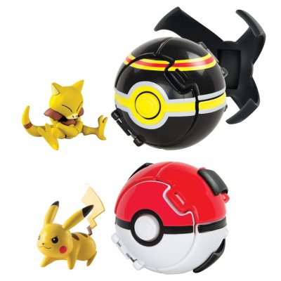 TOMY  Pokeball Pikachu And Abra Pok&eacute;mon Figure Dor&eacute;