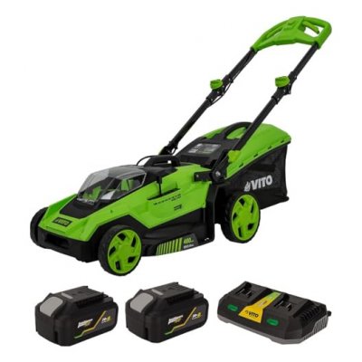 VITO Tondeuse 40V -2 Batteries lithium 4.0Ah Chargeur Double Moteur Brushless 600m2 