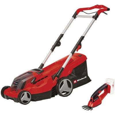 EINHELL Tondeuse &agrave; gazon sans fil GE-CM 36/37 Li + 2 batteries 3Ah + 2 chargeurs Power X-Change
