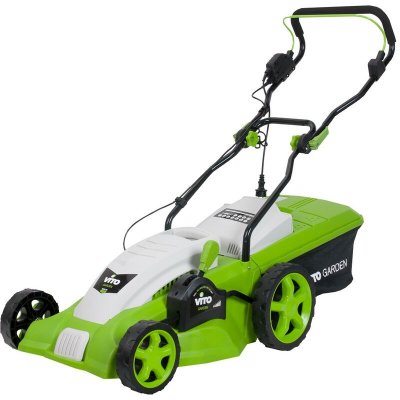 VITO Tondeuse &eacute;lectrique 1800W Moteur induction Largeur de coupe 420mm 5 hauteurs de coupe Bac 50L