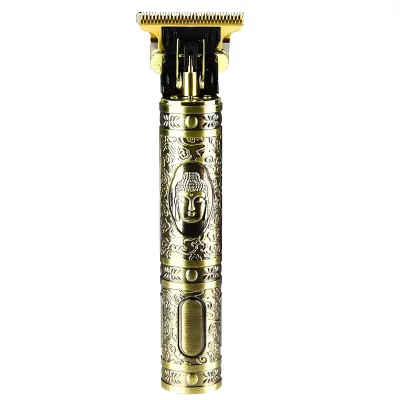  Tondeuse pour Cheveux 5W Sans Fil 1200mAh Rechargeable Design Bouddha Grav&eacute; Dor&eacute;e