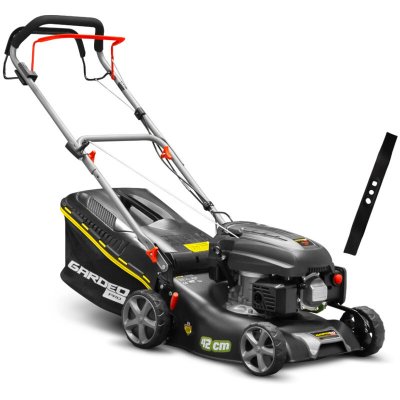 GARDEO PRO Tondeuse thermique autotract&eacute;e 144.3cc - 42cm livr&eacute;e avec 2 lames + mulching - 
