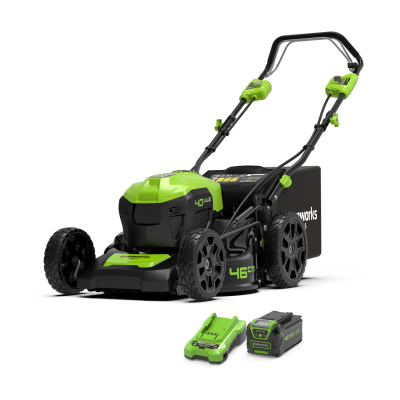 GREENWORKS Tondeuse tract&eacute;e  40V - Coupe de 46cm - 1 batterie 4,0Ah - 1 chargeur - GD40LM46SPK4x