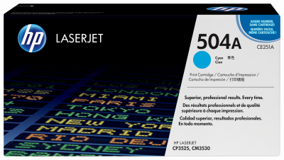 HP Toner  N&deg;504A TONER CYAN Bleu 