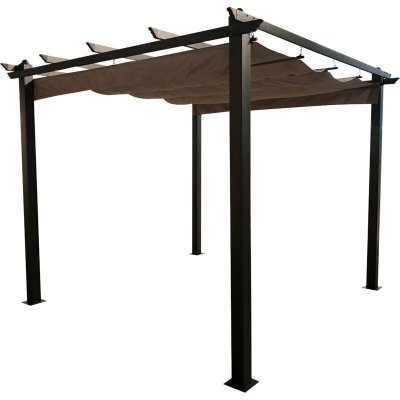 CONCEPT USINE Tonnelle autoportante 3x3 m, structure alu toile taupe regia - Taupe
