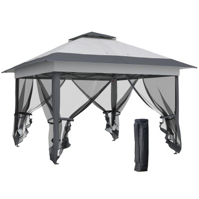 OUTSUNNY Tonnelle Barnum De Jardin Pop-up Pliant Moustiquaires + Sac Transport