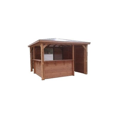 HABRITA Tonnelle pour terrasse ou balcon Thb 3535.ccvb, bois marron, 14.36 m&sup2;