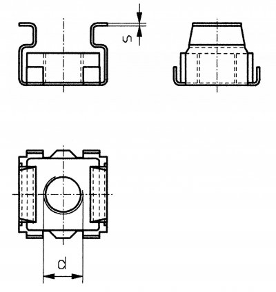 TOOLCRAFT  521847 &Eacute;crou &agrave; cage M6 acier 10 pc(s)