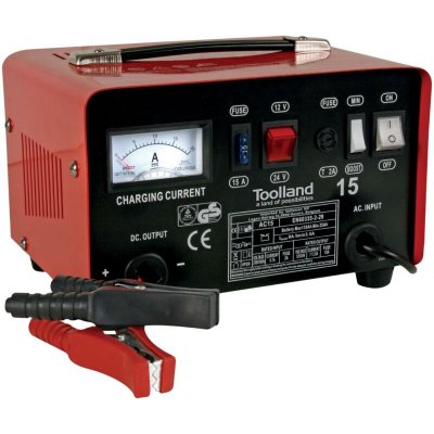 PEREL Toolland AC15 - Chargeur Batterie Accu - 12/24V - Fonction boost - Plomb Acide - 30x21x18.5cm