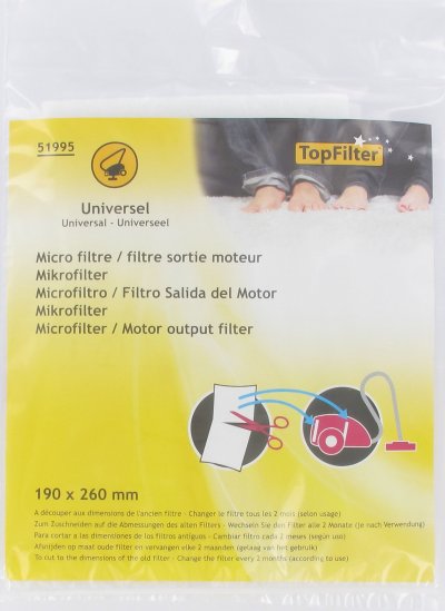 TOP FILTER TopFilter 51995, micro-filtre sortie moteur universel 190 x 260 mm