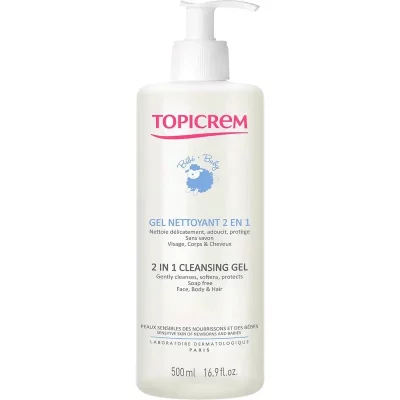 TOPICREM  Soins B&eacute;b&eacute; Bio Gel Nettoyant 2 en 1 500ml
