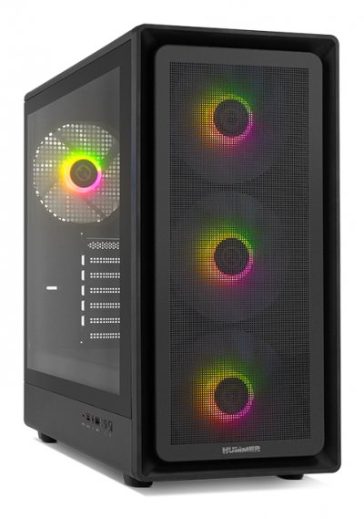 NOX Torre  Hummer AERO Semitorre Hyperflow ARGB Negra con Tipo C y Cristal Templado