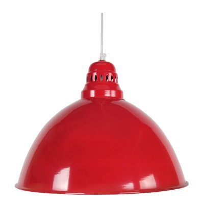TOSEL  14226 Suspension d&ocirc;me m&eacute;tal rouge L 44 P 44 H 90 cm Ampoule E27