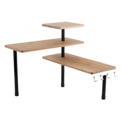 Totally Addict - Etag&egrave;re de cuisine d'angle modulable 3 niveaux