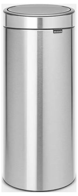 BRABANTIA Touch Bin New 30 l Matt Steel Code G -  - Argent - M&eacute;tal