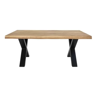 Toulon - Table basse en m&eacute;tal et bois - Couleur - Bois clair / noir